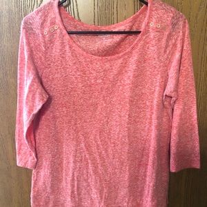 Marled pink 3/4 sleeve tee